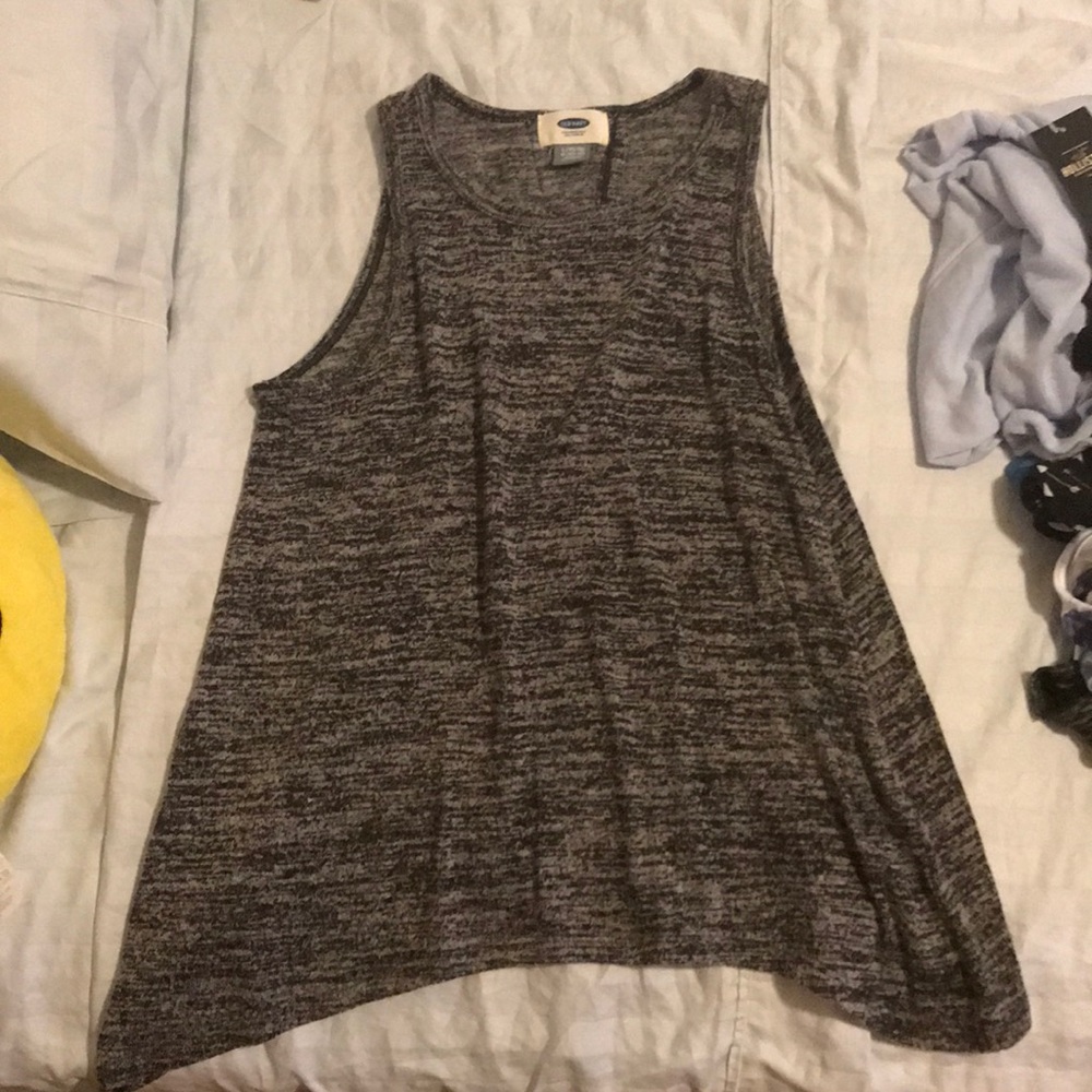 Gray and black heathered tank top
